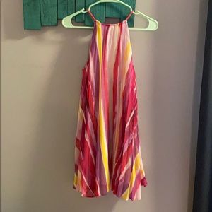Warm colorful flowy mini dress from Lulus